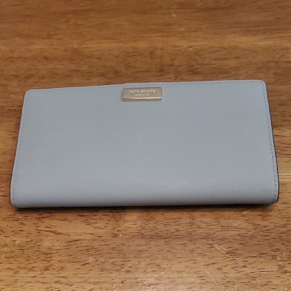 Kate Spade Blue Leather Wallet Minimalist Design